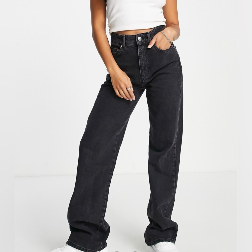 Stradivarius 90s Dad Jean in Black